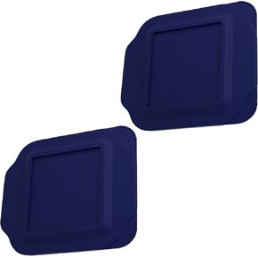 غطاء بديل يناسب طبق الخبز الزجاجي بيركس 2 كوارت 8 × 8 بوصة #222، متوافق مع الغطاء #222-PC، غطاء حاوية تخزين الطعام مع مقابض تبويب دافق (عبوتان، كحلي) in Kuwait
