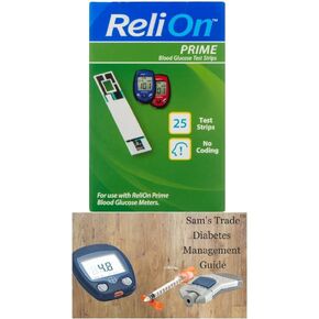 Prime Blood Glucose Test Strips 25 Count| Bundle with Sam'sTrade Diabetes Management Guide in Saudi Arabia