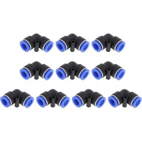 Motoforti Push to Connect Air Fittings 3/8" 90 Degree Two Way Connector Plastic 10 Pcs Blue Black in Kuwait