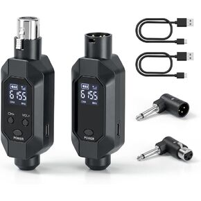 جهاز إرسال ميكروفون XLR لاسلكي، طاقة فانتوم، 2.4 جيجا هرتز، تقليل الضوضاء تلقائيًا، محول بلوتوث قابل لإعادة الشحن للميكروفونات الاحترافية in Kuwait