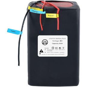 EBKAROCY 48V 52V 12AH 15Ah 16Ah 18Ah 20Ah 25Ah 30Ah 40Ah 50Ah LiFePO4 Lithium B-attery,Built-in 30A/40A/50A BMS for 0-1500W(48V/52V 20AH) in Saudi Arabia