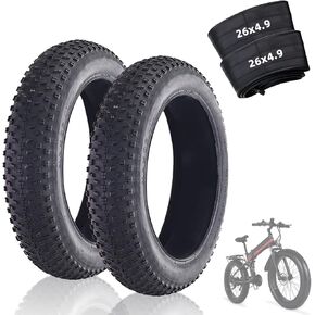 دراجة ذات إطار سميك مقاس 26 × 4.0/26 × 4.9 بوصة مع مجموعة أنابيب داخلية: إطار دراجة كهربائية بديل للبالغين ومجموعة أنبوب داخلي قابل للطي متوافق مع إطارات الثلوج الجبلية الواسعة، قطعتان in Saudi Arabia