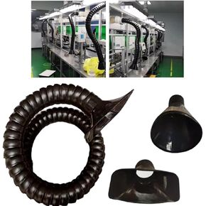 Flexible 2.6-6.6ft Air Extractor Duct with Hood, 50/75mm OD Articulated Hose for Laboratory Engraving & Collection, Natural Square Design (50x1000mm/2x39in) in Saudi Arabia