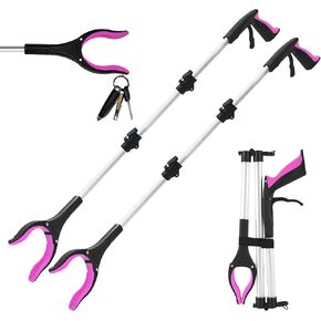 Grabber Reacher Tool for Seniors,36" Foldable Reacher Grabbers Pickup Stick with Anti-Slip 360° Rotating Jaw，with Magnet for Disabled, After Surgery Recovery (Blue, 36Inch 1 Pack) in Saudi Arabia