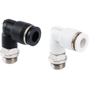 Black And White PL Pneumatic Air Hose Quick Right Angle Bend Joint 4/6/8/10-M5/01/02/03 1Pcs(精品黑PL6-M6) in Saudi Arabia