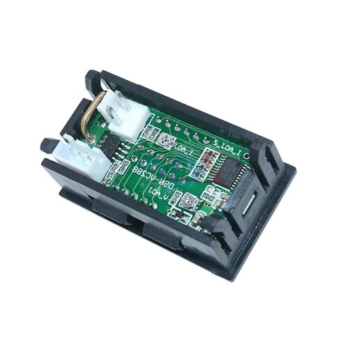 2PCs Voltage Current Tester,Compatible with 0.28" Digital Voltmeter Ammeter DC 100V 10A Dual LED Meter - 3-Bit Blue/Red Display with Connection Wires. in Saudi Arabia