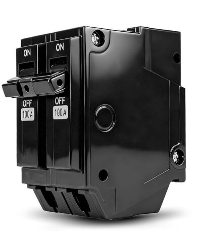 قاطع الدائرة THQL21100 100AMP، 10KAIC 120/240V مناسب لمراكز تحميل السلسلة السميكة GE Q-Line المناسبة للكهرباء العامة، الحماية المغناطيسية الحرارية، معيار التركيب ثنائي القطب in Kuwait