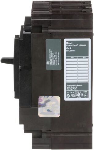 قاطع الدائرة Square D من شنايدر إلكتريك HDL36060 PowerPacT H مع تقنية وحدة الرحلة الحرارية والمغناطيسية، 60 أمبير، 3 أقطاب in Saudi Arabia