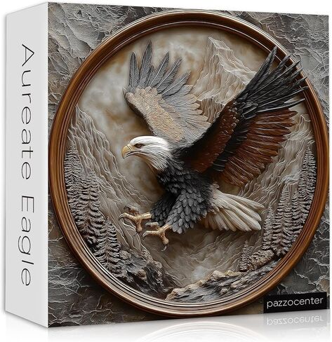 The Carved Eagle Jigsaw Puzzle 1000 Pieces, Majestic Bald Eagle Bird Puzzles for Adults,White Forest Art Nature Puzzle Animal, Unique Challenging Impossible Hard Puzzles in Saudi Arabia