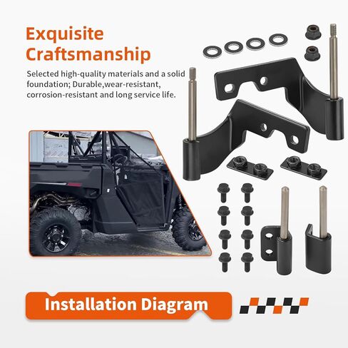 Half Door Hinge Hardware Kit for Polaris Ranger 1000 Crew XP Northstar 2018-2025 2207709 in Saudi Arabia