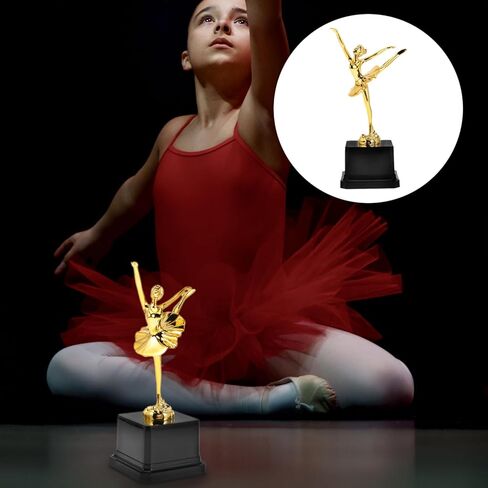 SEWACC Ballet Trophy Cup, Golden Ballet Dance Award Trophy for Dance Competition, Plastic Trophies for Party Favors, 7.87 Inch in Saudi Arabia