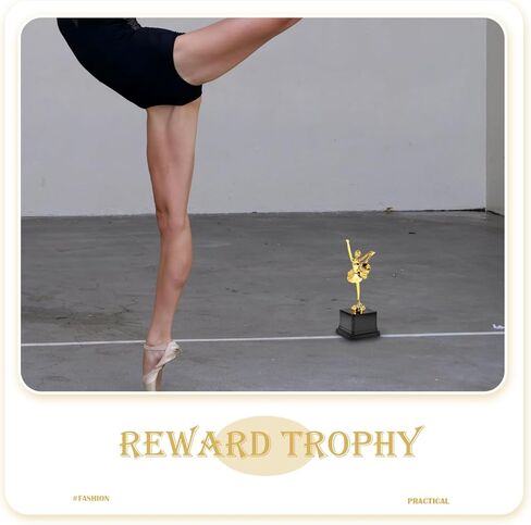 SEWACC Ballet Trophy Cup, Golden Ballet Dance Award Trophy for Dance Competition, Plastic Trophies for Party Favors, 7.87 Inch in Saudi Arabia