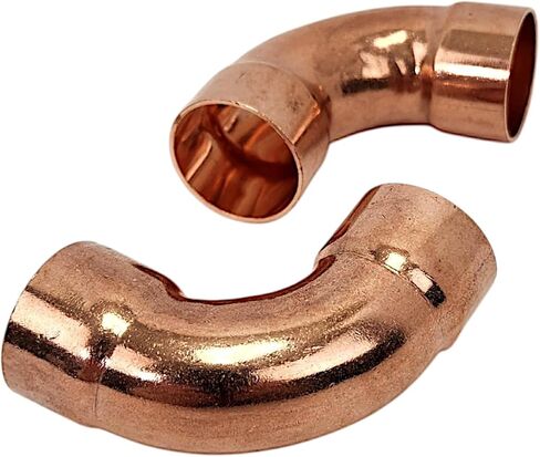 3/4 Inch Copper Elbow Fitting Long Turn 90 Degree for Smooth Flow, Premium HVAC Copper Connector and Plumbing Solder Fitting for Refrigeration, A/C, and Heat Pump Systems, 2-Pack Durable Set in Saudi Arabia
