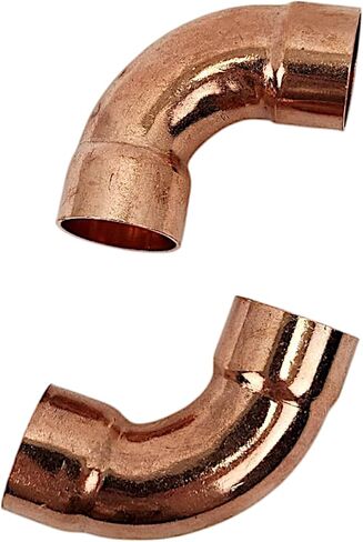 3/4 Inch Copper Elbow Fitting Long Turn 90 Degree for Smooth Flow, Premium HVAC Copper Connector and Plumbing Solder Fitting for Refrigeration, A/C, and Heat Pump Systems, 2-Pack Durable Set in Saudi Arabia