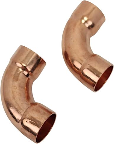 3/4 Inch Copper Elbow Fitting Long Turn 90 Degree for Smooth Flow, Premium HVAC Copper Connector and Plumbing Solder Fitting for Refrigeration, A/C, and Heat Pump Systems, 2-Pack Durable Set in Saudi Arabia