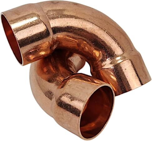 3/4 Inch Copper Elbow Fitting Long Turn 90 Degree for Smooth Flow, Premium HVAC Copper Connector and Plumbing Solder Fitting for Refrigeration, A/C, and Heat Pump Systems, 2-Pack Durable Set in Saudi Arabia