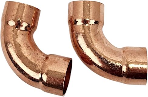 3/4 Inch Copper Elbow Fitting Long Turn 90 Degree for Smooth Flow, Premium HVAC Copper Connector and Plumbing Solder Fitting for Refrigeration, A/C, and Heat Pump Systems, 2-Pack Durable Set in Saudi Arabia
