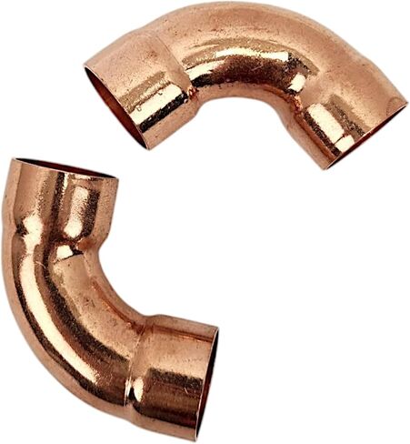3/4 Inch Copper Elbow Fitting Long Turn 90 Degree for Smooth Flow, Premium HVAC Copper Connector and Plumbing Solder Fitting for Refrigeration, A/C, and Heat Pump Systems, 2-Pack Durable Set in Saudi Arabia