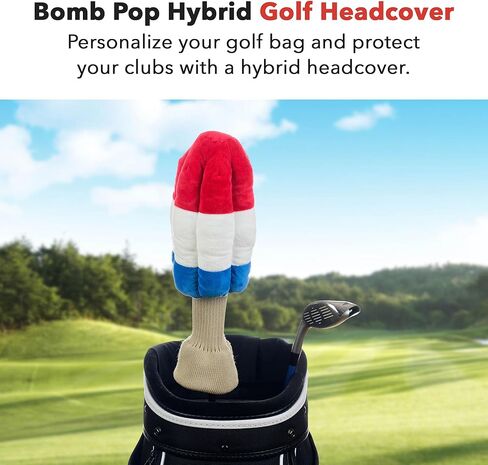 Daphne's Headcovers Bomb Pop Hybrid Headcover | Funny Golf Club Cover | Golf Head Cover for Hybrid & Fairway Wood | Stylish Golf Club Head Covers | Golf Hybrid Cover | Men’s & Women’s Headcover in Saudi Arabia