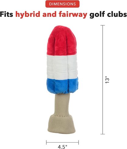 Daphne's Headcovers Bomb Pop Hybrid Headcover | Funny Golf Club Cover | Golf Head Cover for Hybrid & Fairway Wood | Stylish Golf Club Head Covers | Golf Hybrid Cover | Men’s & Women’s Headcover in Saudi Arabia