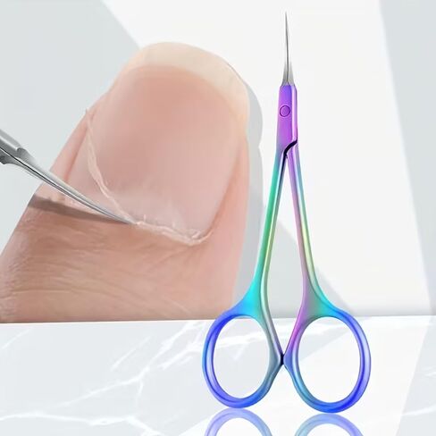 Cuticle Scissors for Trimming Nail Cuticles, Stainless Steel Tools for Removing Dead Skin, Stainless Steel Nail Clippers with Agile Curved Tips for Nail Grooming. in Saudi Arabia