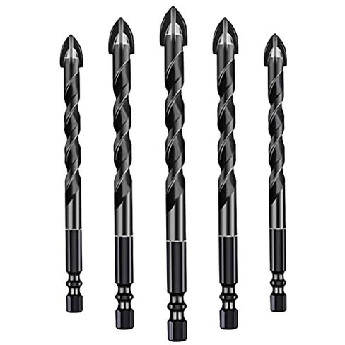 Masonry Drill Bit Set, 10PCS Carbide Tip, Hex Shank for Tile, Brick, Glass, Plastic, Porcelain, Marble, Wood, Ceramic Wall, Mirror, for DIY Home Improvement, Professional in Saudi Arabia