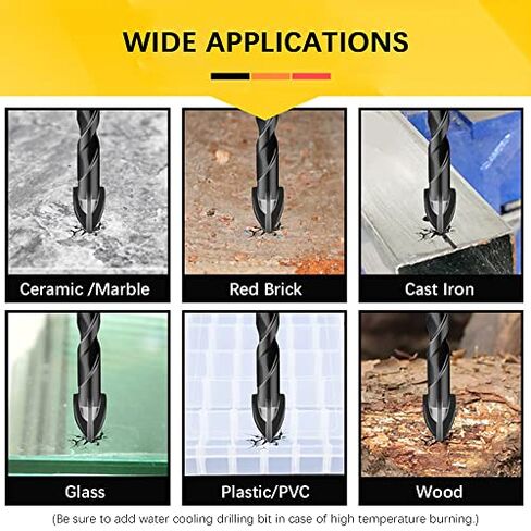 Masonry Drill Bit Set, 10PCS Carbide Tip, Hex Shank for Tile, Brick, Glass, Plastic, Porcelain, Marble, Wood, Ceramic Wall, Mirror, for DIY Home Improvement, Professional in Saudi Arabia