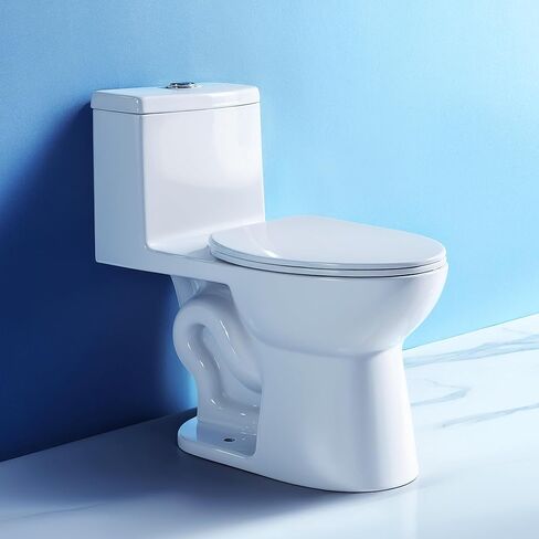 360° TSUNAMI Flush One-piece Toilet: 17.3" ADA Height, Nano Self-Cleaning, WaterSense/MAP/CUPC Certified, 0.8/1.28 Gal Dual Flush-Water saving, Elongated Bowl & Soft-Close Seat,12" Rough-In in Saudi Arabia