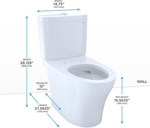 TOTO Aquia IV Two-Piece Elongated Dual Flush 1.28 and 0.9 GPF Skirted Toilet with CEFIONTECT, Cotton White - CST446CEMGN#01 in Saudi Arabia
