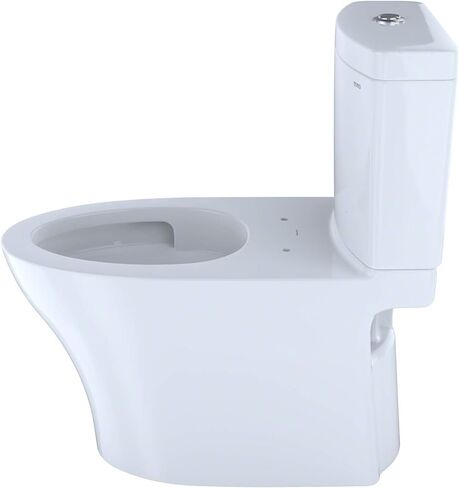 TOTO Aquia IV Two-Piece Elongated Dual Flush 1.28 and 0.9 GPF Skirted Toilet with CEFIONTECT, Cotton White - CST446CEMGN#01 in Saudi Arabia