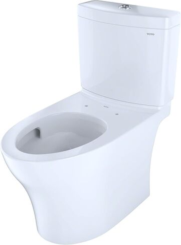 TOTO Aquia IV Two-Piece Elongated Dual Flush 1.28 and 0.9 GPF Skirted Toilet with CEFIONTECT, Cotton White - CST446CEMGN#01 in Saudi Arabia
