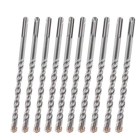 10 Piece 6'' SDS Plus Rotary Hammer Drill Bit Assorted Size Ket, Cross-Type Double Thread Carbide Concrete Drill Bit for Stone, Brick, Masonry, Cement Walls in Saudi Arabia