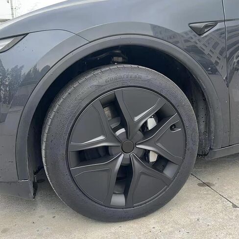 4 قطع من أغطية العجلات لموديل Y جونيبر 19 بوصة رمادي أسود أغطية عجلات ذات تدفق متقاطع لجونيبر 2026 (مظهر أداء موديل Y) in Kuwait