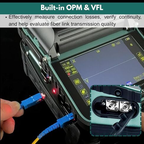 AI-6A+ مجموعة أدوات الربط بالألياف الضوئية ذات مستوى الإدخال مع شاشة تعمل باللمس OPM VFL، محاذاة أساسية بـ 6 محركات، جهاز ربط الألياف FTTH للمبتدئين والمقاولين الصغار، 8 ثوانٍ، 18 ثانية للحرارة in Kuwait