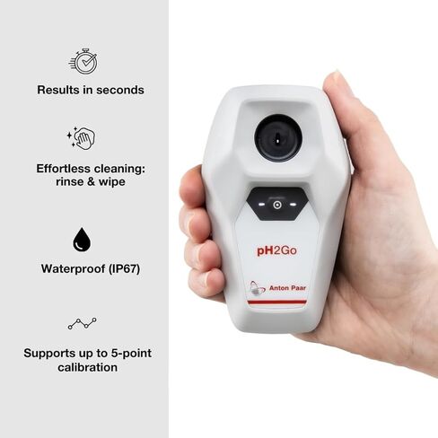 pH2Go - Digital pH Meter by Anton Paar - Glass-Free ISFET Sensor, Guided Calibration (ATC), High Accuracy, App Connected (iOS/Android) | Hydroponics, Aquarium, Pools, Water, Brewing, Winemaking in Saudi Arabia