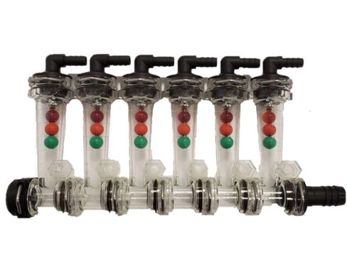 Wilger 6 Column Flow Indicator 3/8" 90° Outlets & 3/4" Straight Inlet Viton Seal 20460-6 SPC VITON in Saudi Arabia
