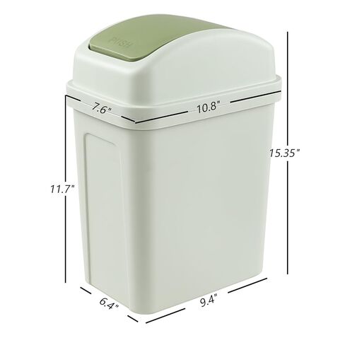 1.8 Gallon Trash Can with Swing Lid, 7 L Plastic Swing Top Trash Can (Green), F in Saudi Arabia