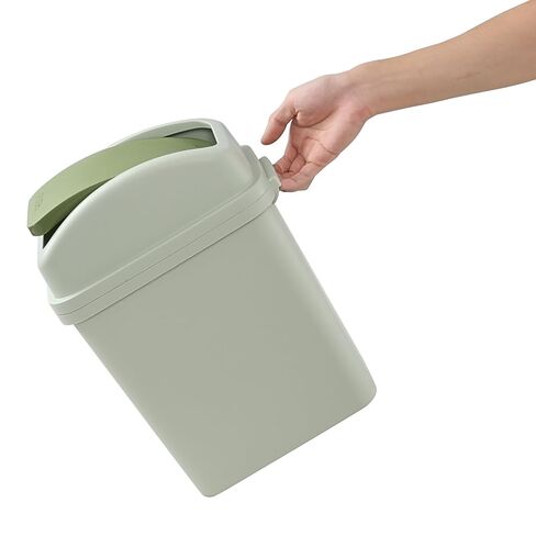 1.8 Gallon Trash Can with Swing Lid, 7 L Plastic Swing Top Trash Can (Green), F in Saudi Arabia