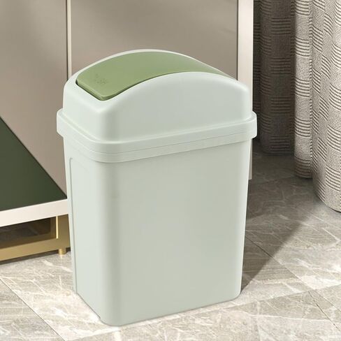 1.8 Gallon Trash Can with Swing Lid, 7 L Plastic Swing Top Trash Can (Green), F in Saudi Arabia