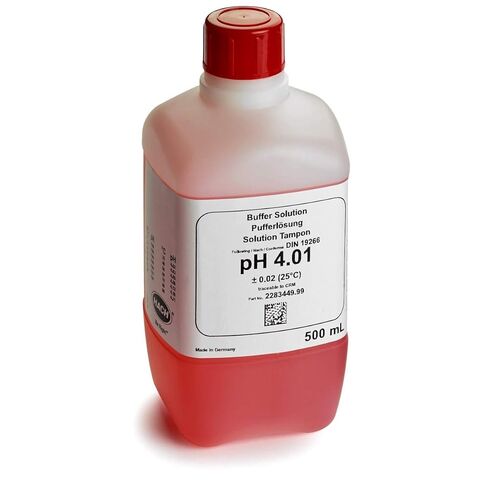 محلول Hach Buffer، درجة الحموضة 4.01 (NIST)، أحمر اللون، 500 مل، 2283449 in Kuwait
