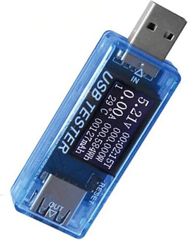 USB Tester Current Voltage Capacity Timing Power Wh Temperature Display USB Voltmeter Blue with Voltage, Current, Capacity Display Defend Your Devices in Saudi Arabia