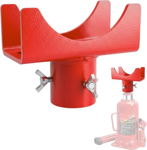 2-in-1 Bottle Jack Adapter with Triple-Lock for 3"/4" Round & 2" Square Axle Tubes - Universal Wobble-Free Fit for 2T-12T Bottle Jacks, Heavy Duty 1/4" Steel Saddle for RV, Truck, Trailer in Saudi Arabia