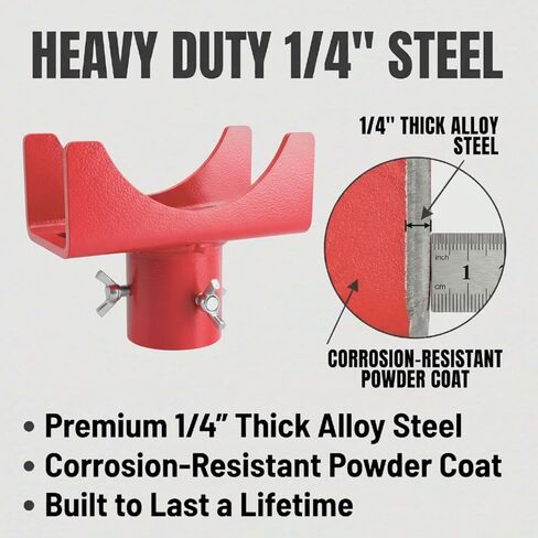 2-in-1 Bottle Jack Adapter with Triple-Lock for 3"/4" Round & 2" Square Axle Tubes - Universal Wobble-Free Fit for 2T-12T Bottle Jacks, Heavy Duty 1/4" Steel Saddle for RV, Truck, Trailer in Saudi Arabia