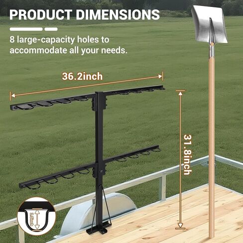 رف أدوات المقطورة المحسن من AugFir مع 8 فتحات للأدوات، وإكسسوارات المناظر الطبيعية شديدة التحمل، وقاعدة معززة، وحامل مجرفة، ورف أدوات للشاحنة in Kuwait
