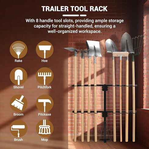 رف أدوات المقطورة المحسن من AugFir مع 8 فتحات للأدوات، وإكسسوارات المناظر الطبيعية شديدة التحمل، وقاعدة معززة، وحامل مجرفة، ورف أدوات للشاحنة in Kuwait