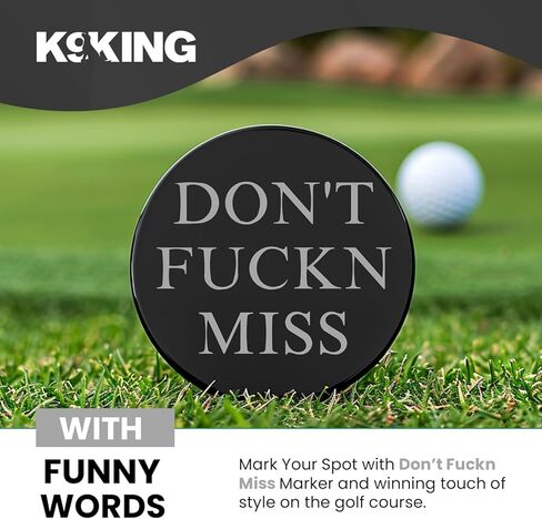 مشبك قبعة مغناطيسي K9King Ultimate Dont FUCKN Miss Ball Marker - مجموعة هدايا كومبو من إكسسوارات الجولف الفاخرة مع علامة كرة جولف إضافية لتعزيز تجربة لعب الجولف | أفكار هدية مثالية in Kuwait