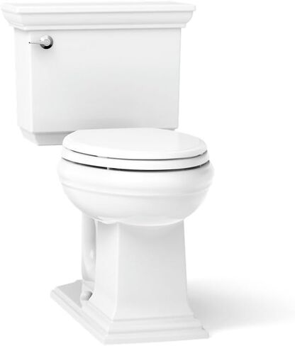 KOHLER K-3817-U-0 Memoirs Stately Comfort Height Two-Piece Elongated 1.28 Gpf Toilet with Aquapiston Flush Technology, Insuliner Tank Liner and Left-Hand Trip Lever, White in Saudi Arabia