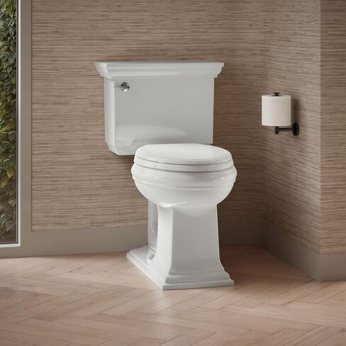 KOHLER K-3817-U-0 Memoirs Stately Comfort Height Two-Piece Elongated 1.28 Gpf Toilet with Aquapiston Flush Technology, Insuliner Tank Liner and Left-Hand Trip Lever, White in Saudi Arabia