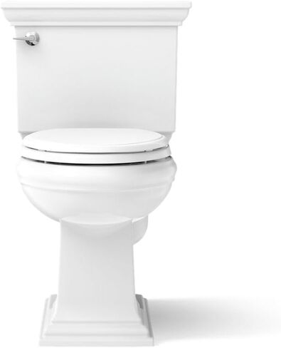 KOHLER K-3817-U-0 Memoirs Stately Comfort Height Two-Piece Elongated 1.28 Gpf Toilet with Aquapiston Flush Technology, Insuliner Tank Liner and Left-Hand Trip Lever, White in Saudi Arabia