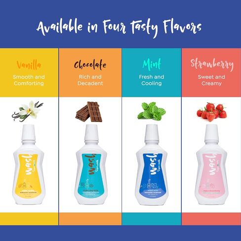SuperMouth® Fluoride-Free Mouthwash – Nano-Hydroxyapatite, Vitamins D3 & K2, Prebiotics, Alkaline pH 8.5, Alcohol-Free, Freshens Breath, Safe Clean Ingredients, 4 Flavor Options in Saudi Arabia